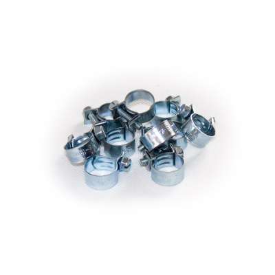 Mini Schlauchschelle klein (Spannbackenschelle) 13-15 mm W1 rundziehend 9mm breit als 10 Stück Set