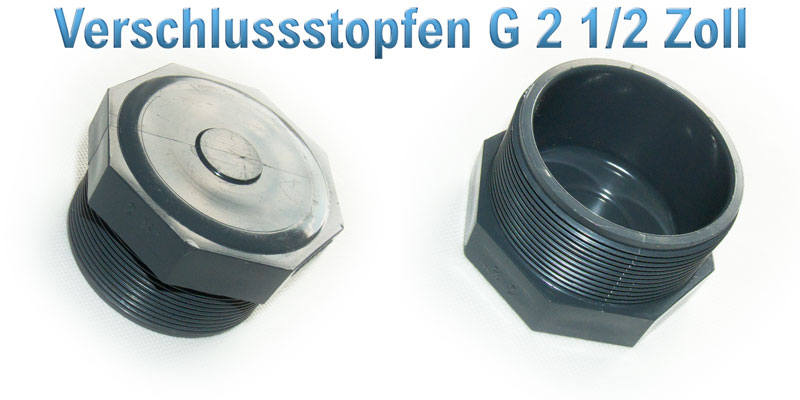 Gewindeadapter G 2 Zoll innen auf G 2 1/2 Zoll aussen PVC 