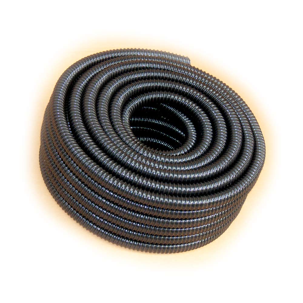 Spiralschlauch 19, 20mm (3/4 Zoll) schwarz Rehau PVC 25m Rolle UV-beständig