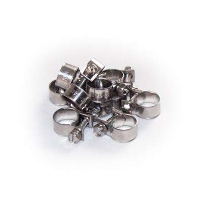 Mini Schlauchschelle 12-14 mm W4 Edelstahl rostfrei rundziehend 9mm breit als 10 Stück Set