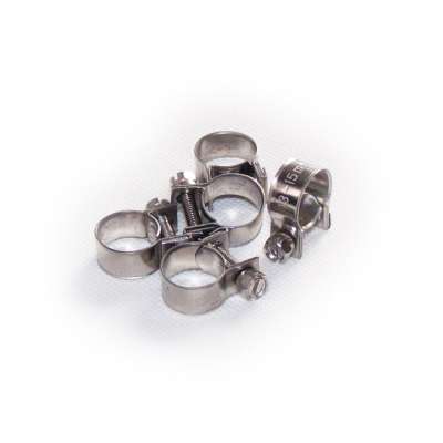 Mini Schlauchschelle 13-15 mm W4 Edelstahl rundziehend 9mm breit als 5 Stück Set