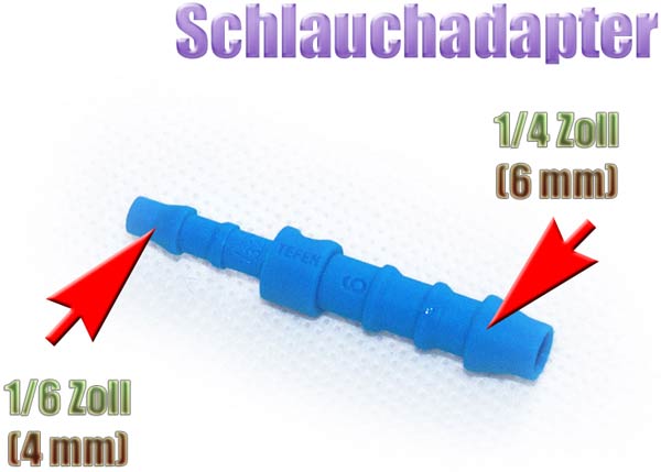 1 Schlauchverbinder Adapter 5mm → 4mm Reduzierstück