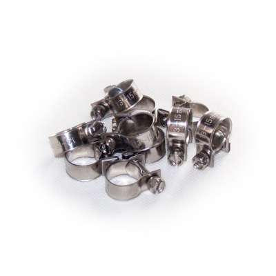 Mini Schlauchschelle 13-15 mm W4 Edelstahl rostfrei rundziehend 9mm breit als 10 Stück Set