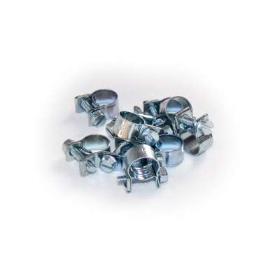 Mini Schlauchschelle klein (Spannbackenschelle) 10-12 mm W1 rundziehend 9mm breit als 10 Stück Set