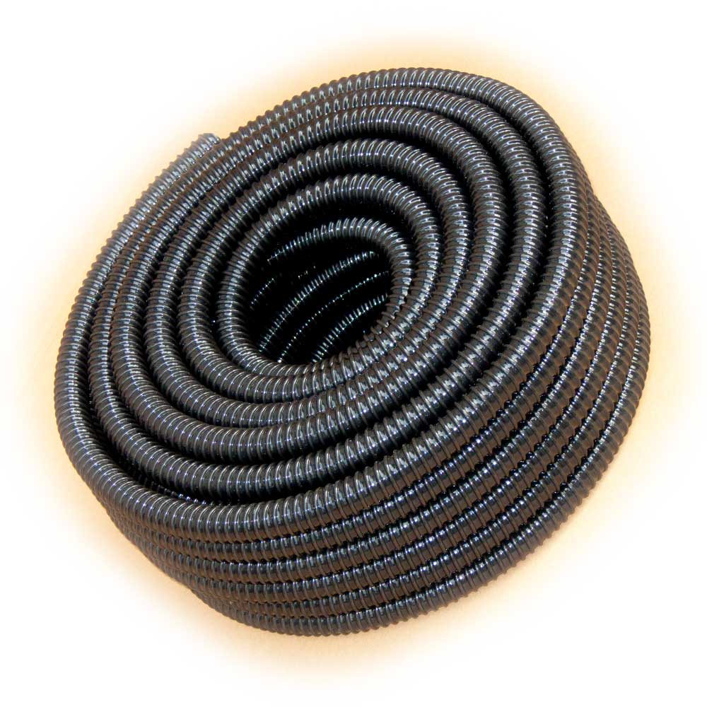 Saugschlauch 40mm (1 1/2 Zoll) glatt flexibel schwarz Rehau PVC