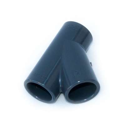 Y-Stück 32 mm 45 Grad aus PVC-U Kunststoff als Verteiler für PVC Fittings bzw. Anschluss (Verteilung)
