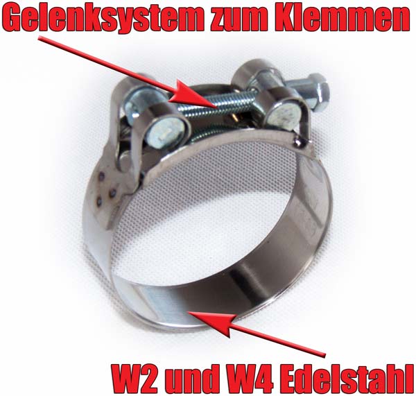 Edelstahl Gelenkbolzenschelle Auspuff Schelle Auspuffschelle Rohrschelle  55mm