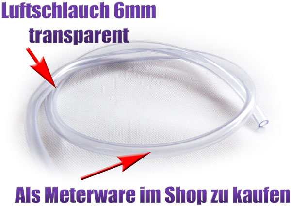 Luftschlauch 6mm transparent für Auto und Werkstatt