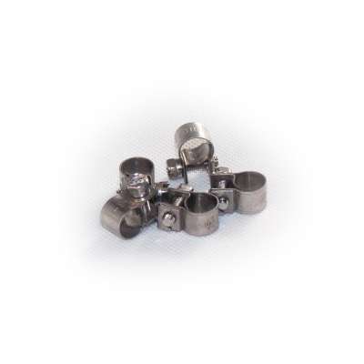 Mini Schlauchschelle 8-10 mm W4 Edelstahl rundziehend 9mm breit als 5 Stück Set