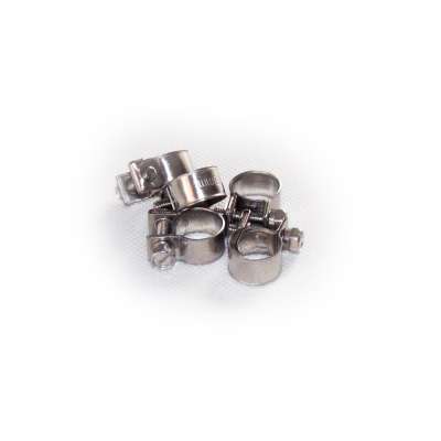 Mini Schlauchschelle 11-13 mm W4 Edelstahl rundziehend 9mm breit als 5 Stück Set