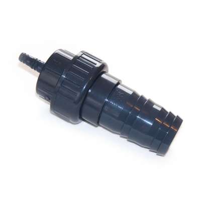 Gewinde Schlauchadapter aus PVC-U Kunststoff mit 50, 51, 52, 53 mm (2 Zoll) auf 12, 13, 14 mm (1/2 Zoll) VDL Schlauchtüllen als Reduzierstück für Schlauch