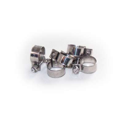 Mini Schlauchschelle 14-16 mm W4 Edelstahl (z.B. V2A oder V4A) rundziehend 9mm breit als 5 Stück Set