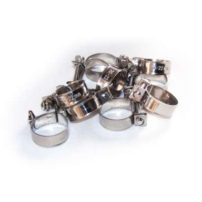 Mini Schlauchschelle 20-22 mm W4 Edelstahl rostfrei rundziehend 9mm breit als 10 Stück Sortiment