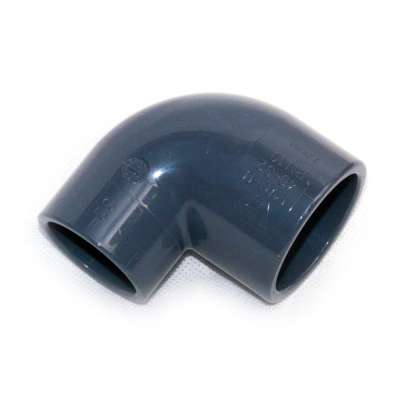 Winkel Adapter (gebogen) 90 Grad mit 32 und 40 mm Klebemuffen (Innendurchmesser) gleichschenklig aus PVC Kunststoff